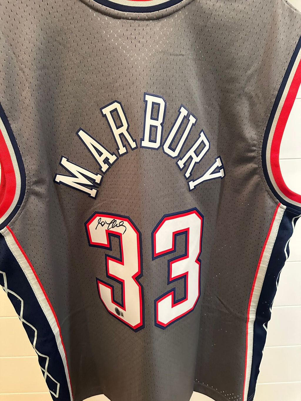 Stephon Marbury Autographed New Jersey Nets #33 Mitchell & Ness Jersey – Becket