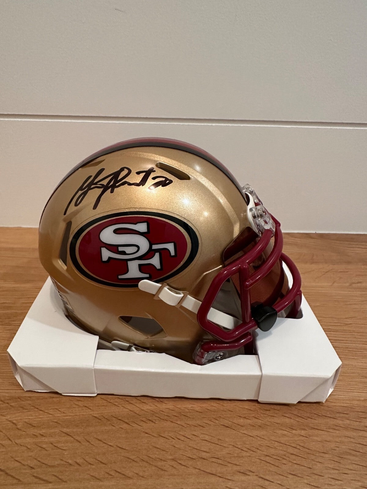Garrison Hearst Signed 49ers Riddell Speed Mini Helmet – Beckett Witnessed
