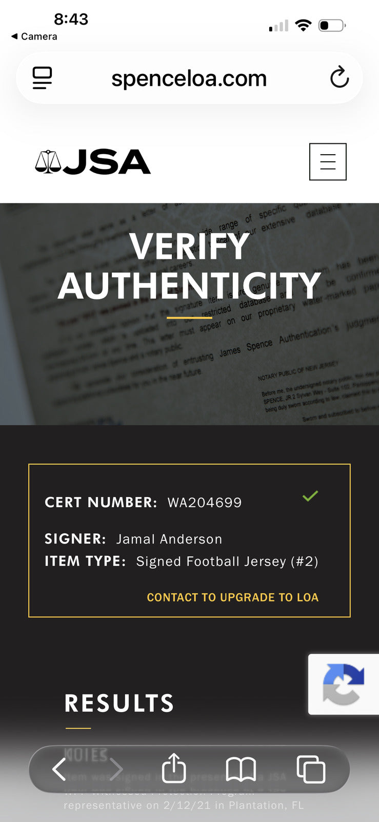 Jamal Anderson Signed Atlanta Falcons #32 Custom Jersey – JSA