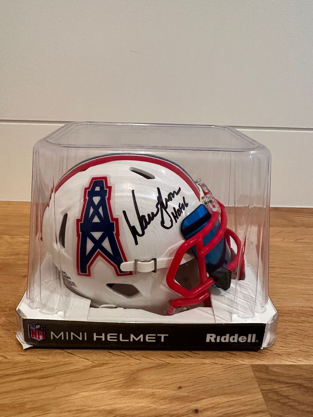 Warren Moon Signed Houston Oilers Riddell Mini Helmet – JSA Witness Certified