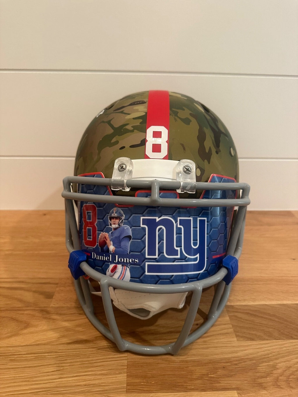 Daniel Jones Signed New York Giants Camo Full-Size Replica Helmet – Fanatics COA