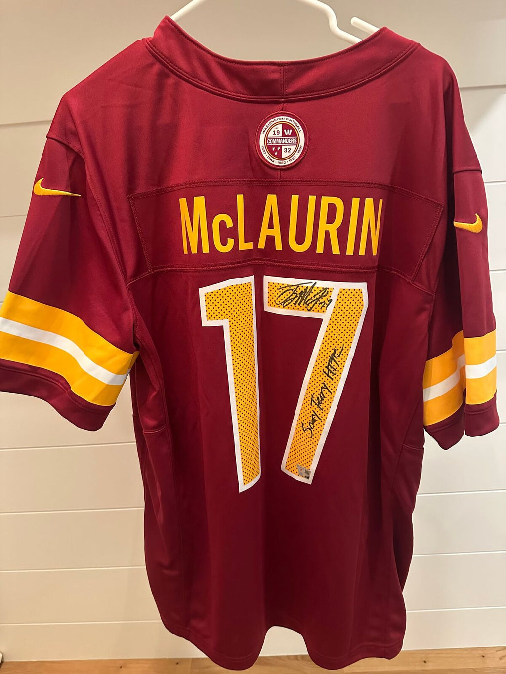 Terry McLaurin Signed “Scary Terry / HTTC” Commanders Nike Jersey XL Fanatics