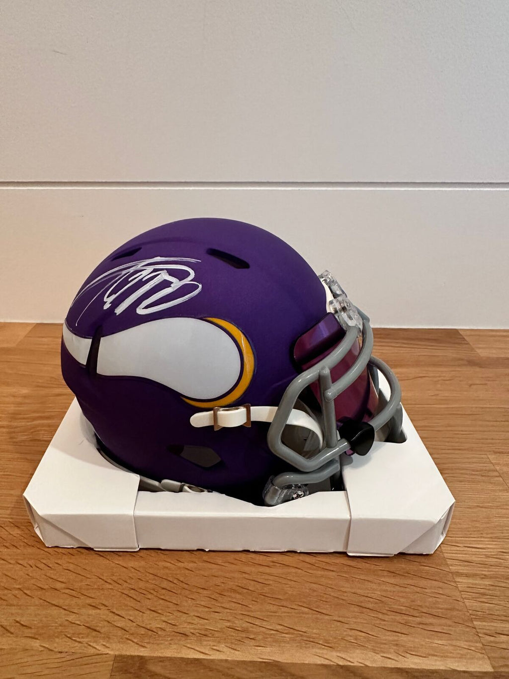 Adrian Peterson Signed Vikings Mini Helmet with Visor JSA Authenticated