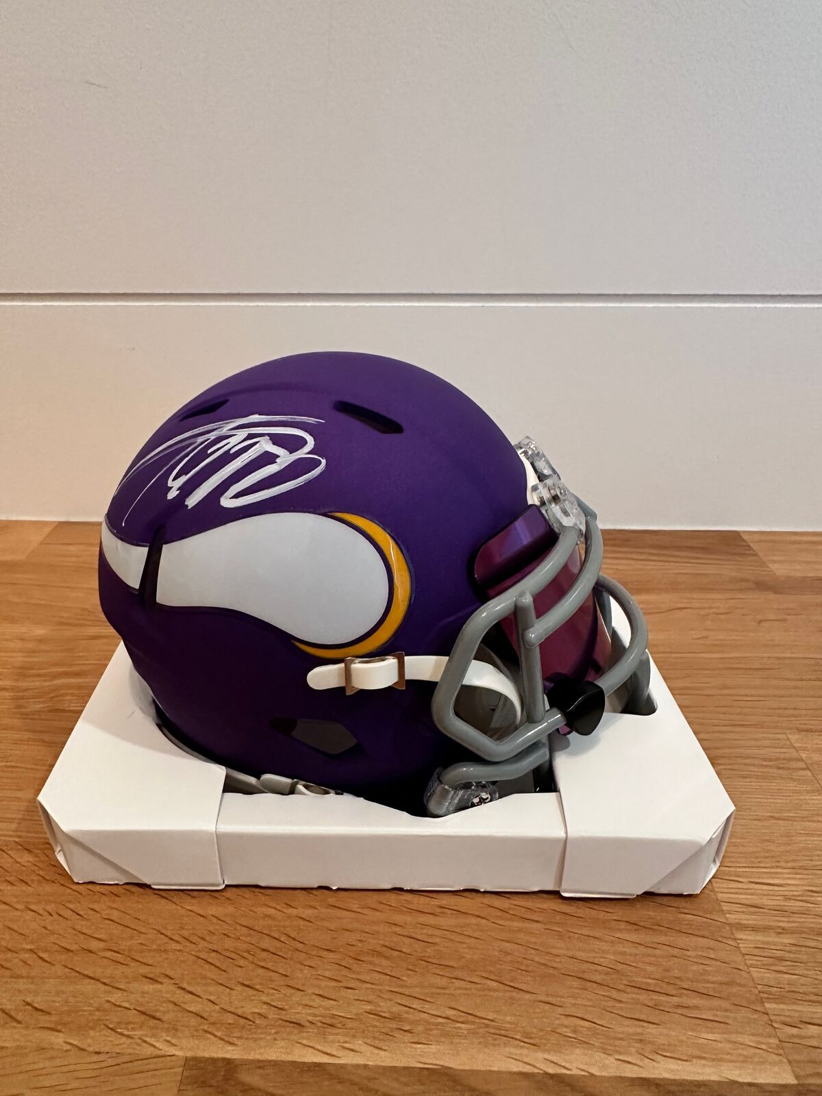 Adrian Peterson Signed Vikings Mini Helmet with Visor JSA Authenticated