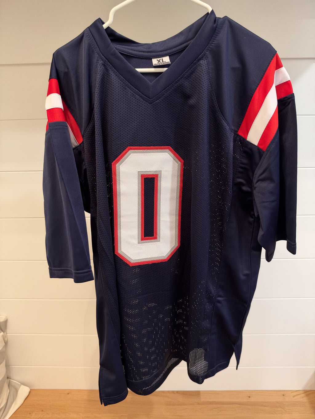 Christian Gonzalez Signed Patriots #0 Navy Custom Jersey XL Beckett Witnessed
