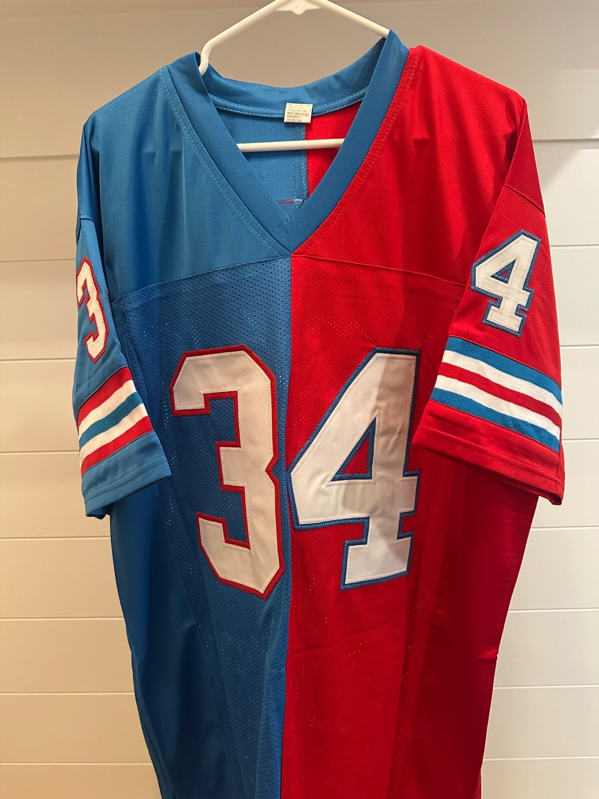 Earl Campbell Signed #34 Split-Color Jersey – JSA & Fiterman Authenticated