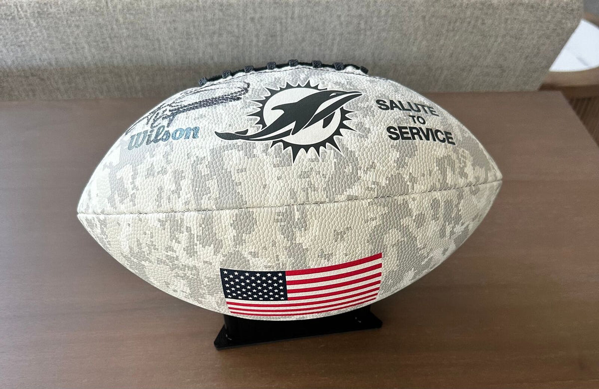 Tua Tagovailoa Signed 2024 Miami Dolphins Wilson NFL Salute To Service Football,