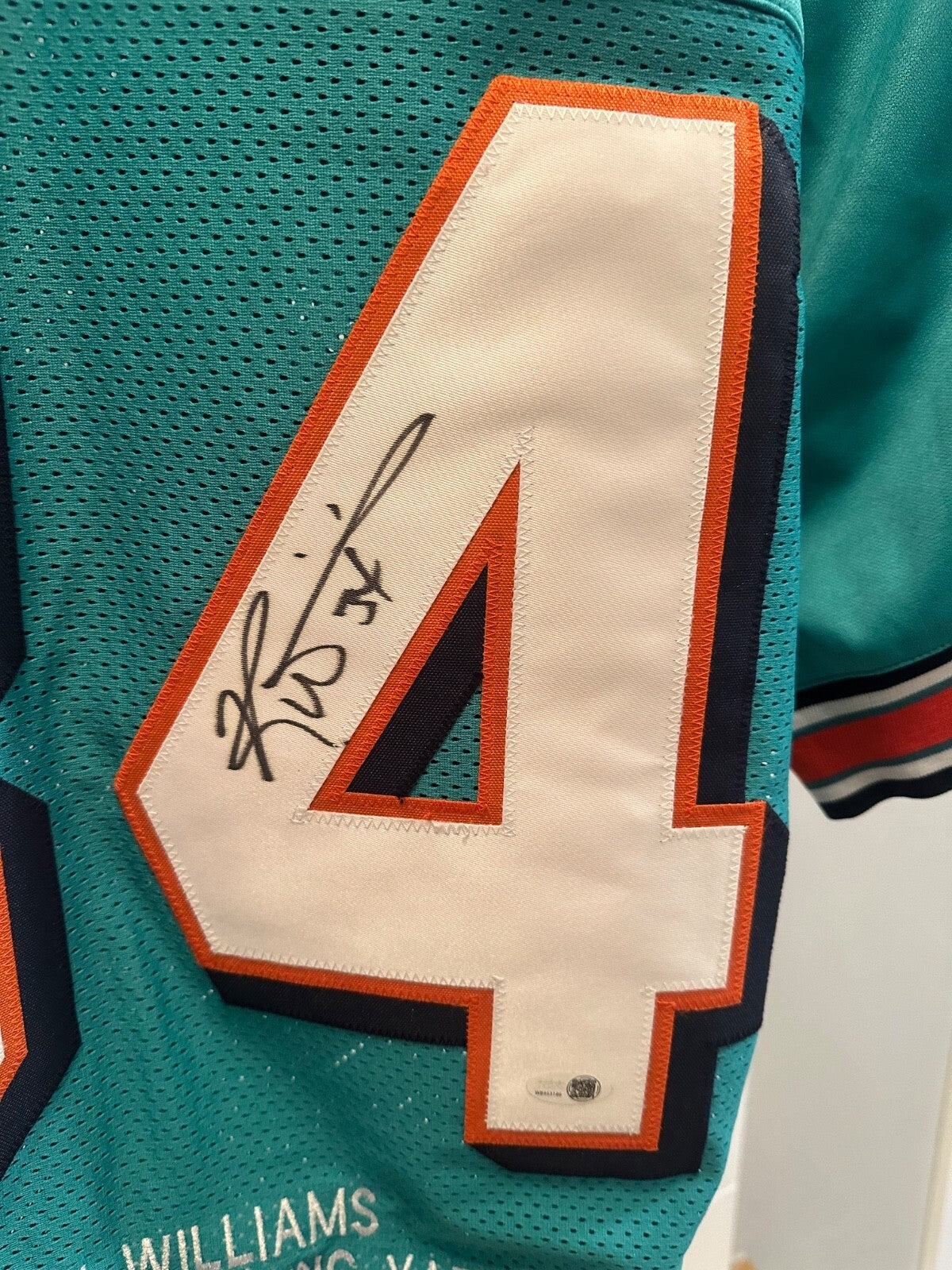 Ricky Williams Signed Miami Dolphins Teal Stat Jersey – JSA Authenticated
