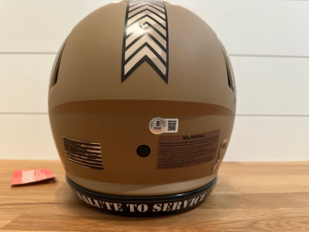 Davante Adams Signed LA Rams Salute to Service Full-Size Authentic Helmet –