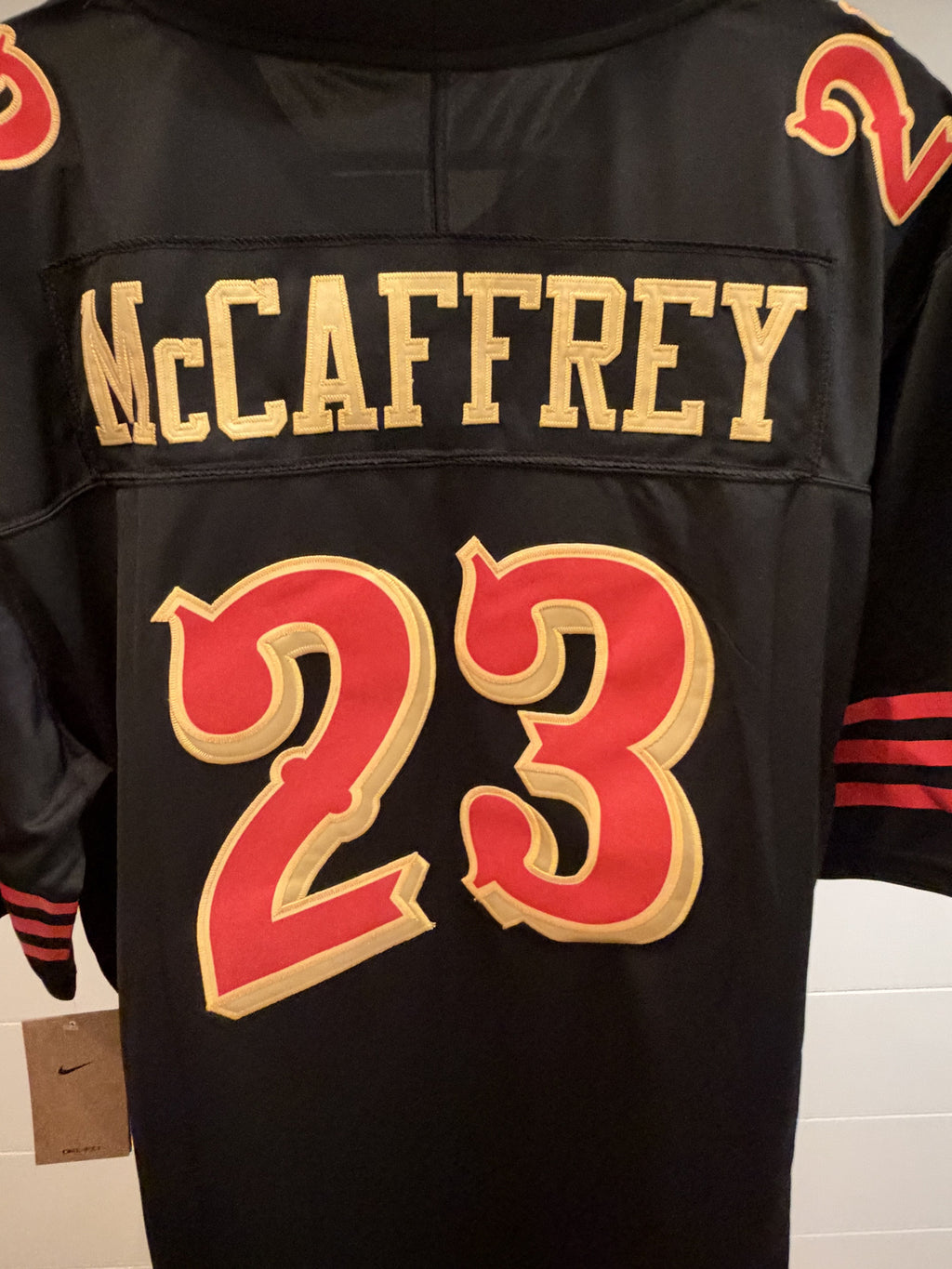 Christian McCaffrey 49ers #23 Black Faithful Stitched Jersey XL With Tags