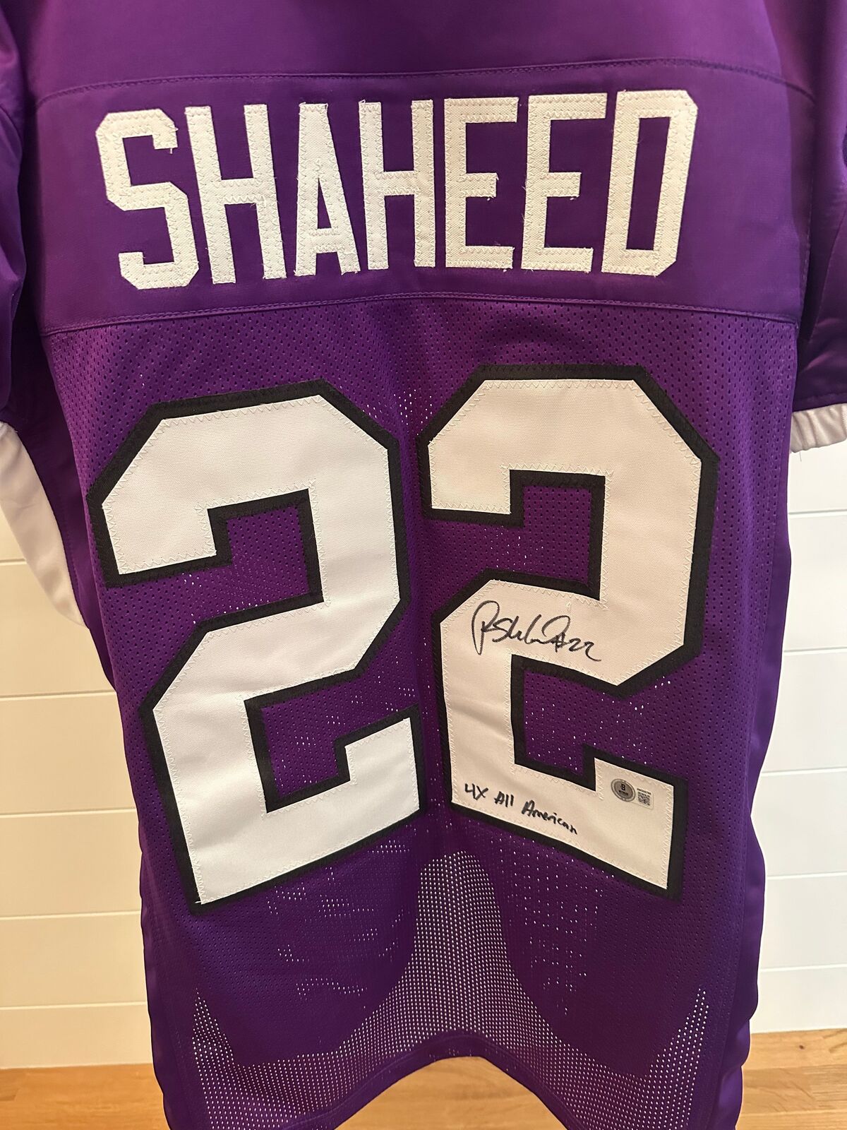 Rashid Shaheed Signed #22 Purple Weber State Jersey “4X All American” – Beckett