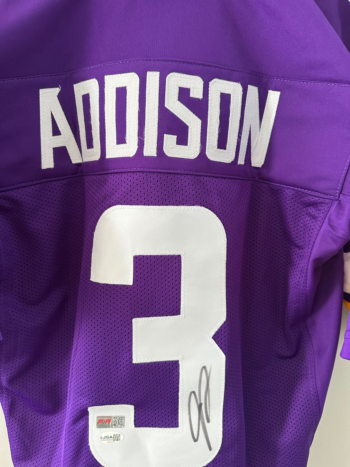 Jordan Addison Signed Vikings Jersey #3 – JSA Authenticated