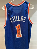 Chris Childs Signed New York Knicks #1 Jersey – Beckett Witness BAS