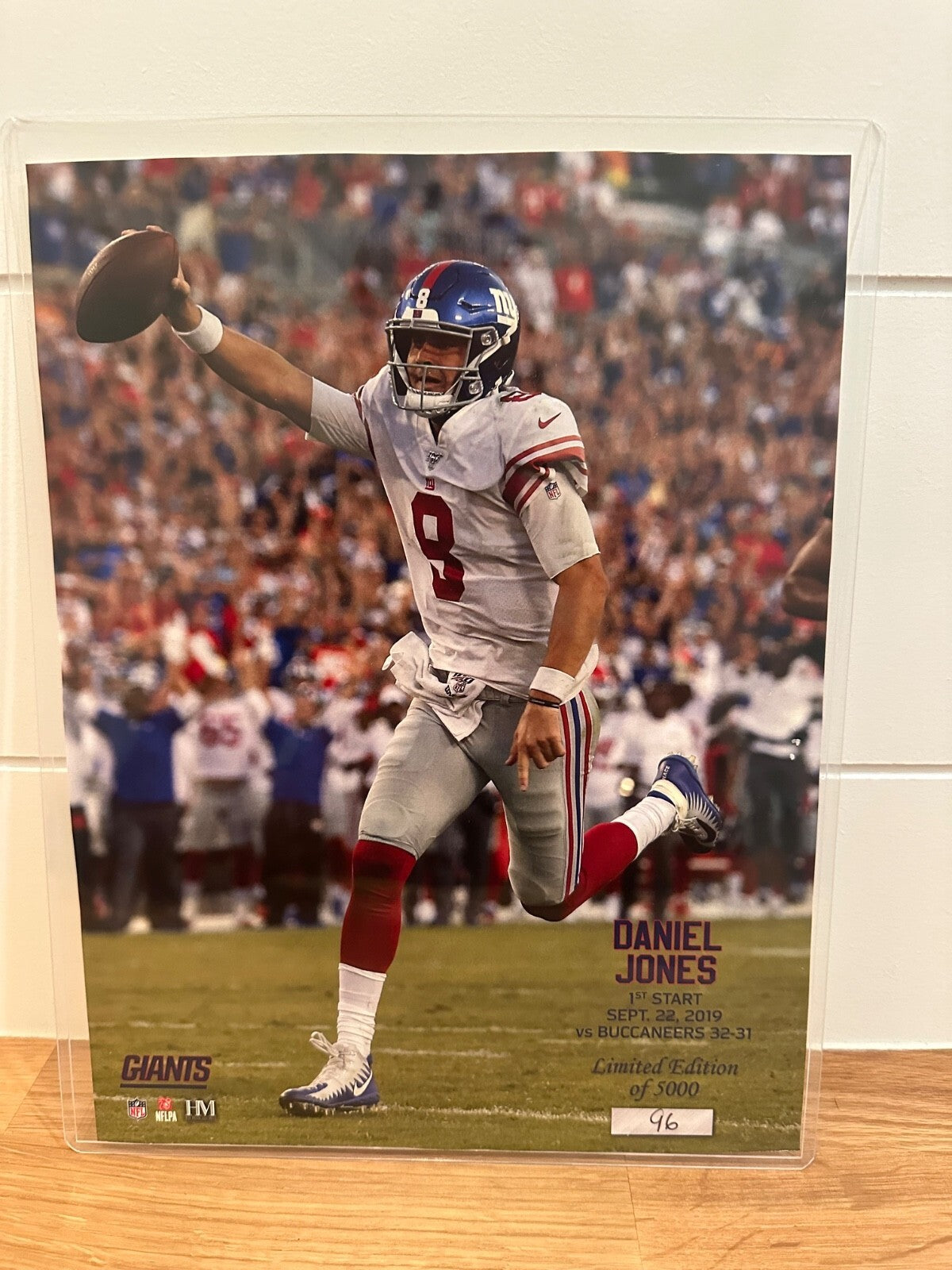 Daniel Jones Giants 1st NFL Start Limited Edition Photo #96/5000  9x12 Photo