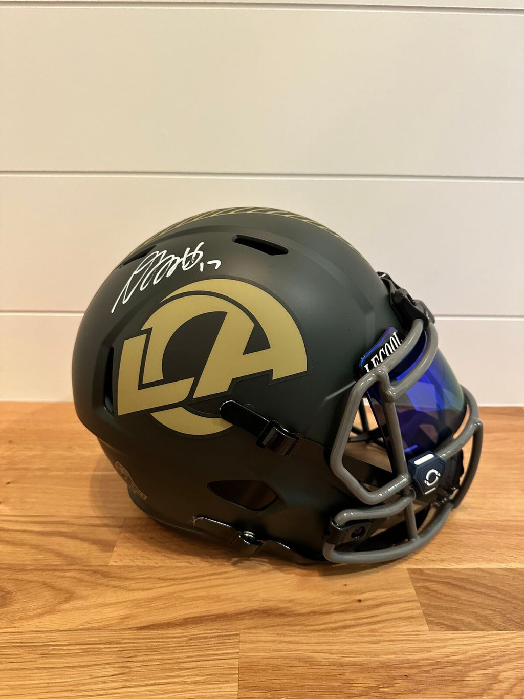 Davante Adams Signed LA Rams Salute to Service Full Size Replica Helmet –