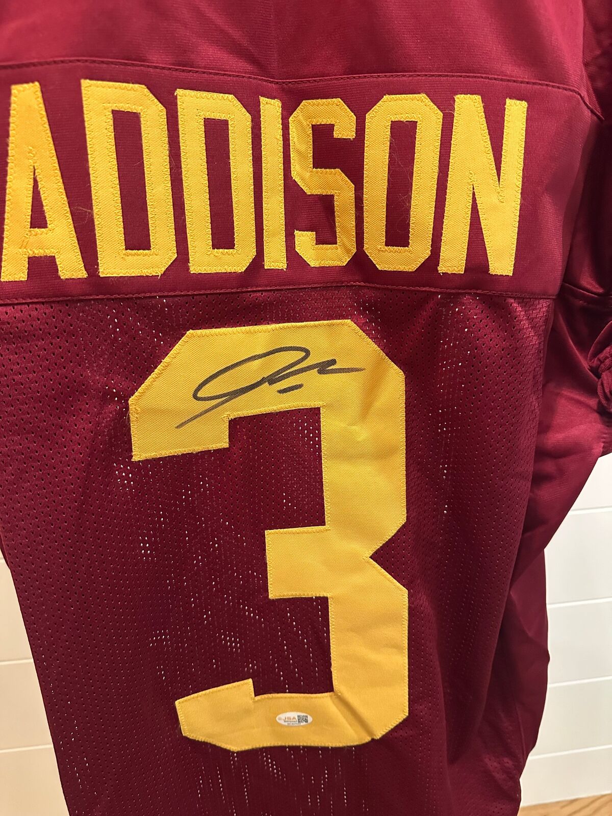 Jordan Addison Signed USC #3 Jersey – JSA Witnessed