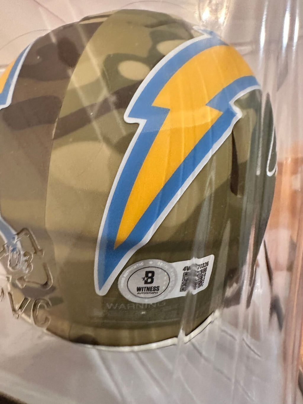 LaDainian Tomlinson Signed Chargers Camo Alternate Riddell Speed Mini Helmet —