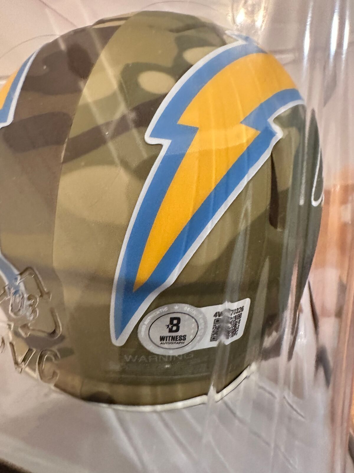 LaDainian Tomlinson Signed Chargers Camo Alternate Riddell Speed Mini Helmet —