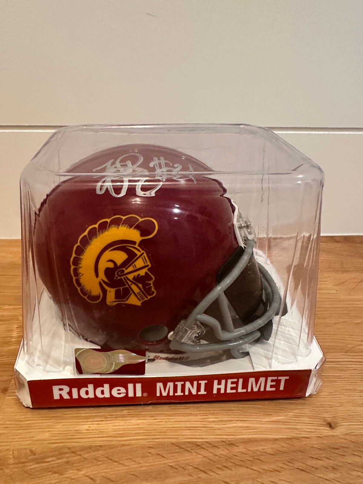 LenDale White signed USC Trojans Riddell mini helmet with JSA Witnessed