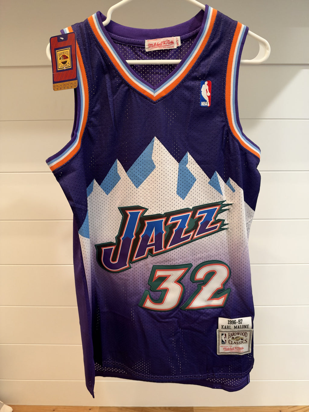 Karl Malone Utah Jazz #32 Purple Mountain Throwback Jersey Tagged 44 (S)