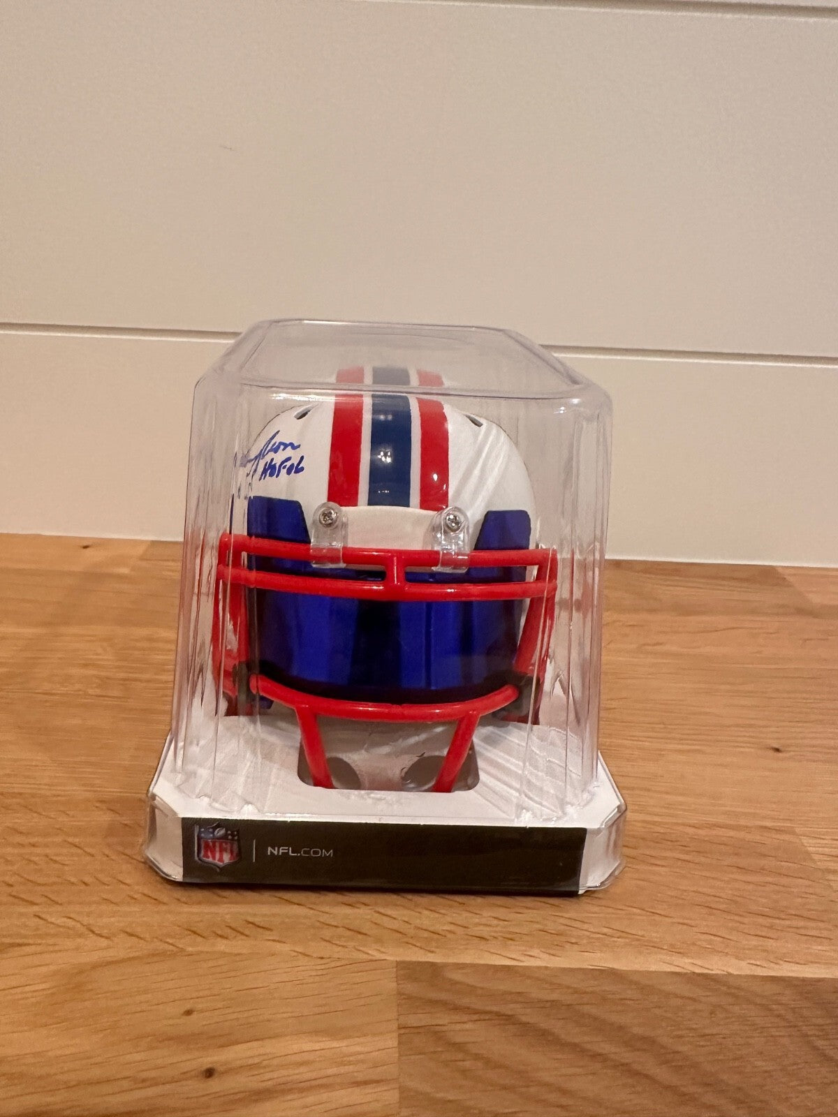 Warren Moon Signed Houston Oilers Riddell Mini Helmet JSA Certified HOF 06