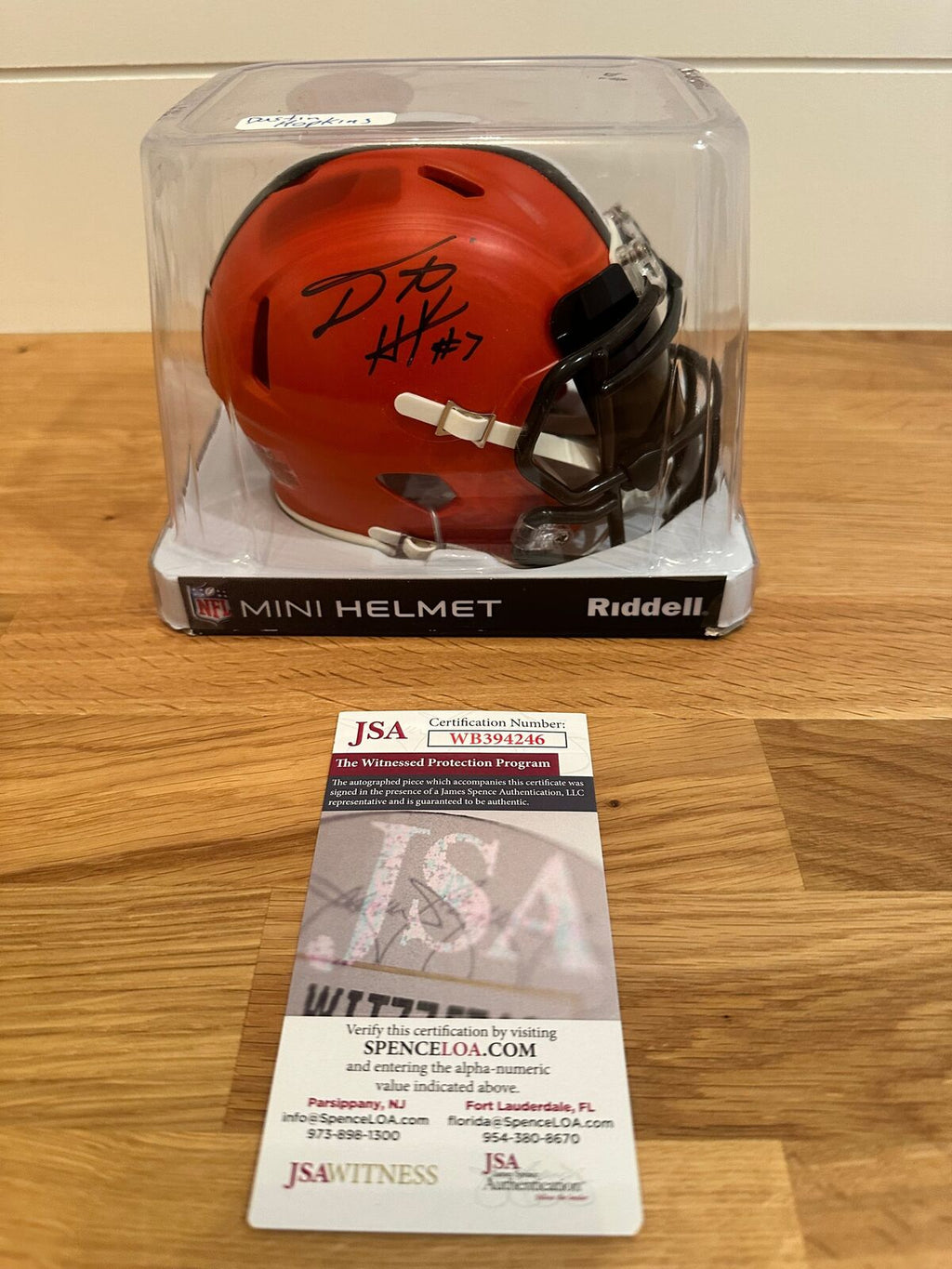 Dustin Hopkins Signed Cleveland Browns Speed Mini Helmet — JSA COA