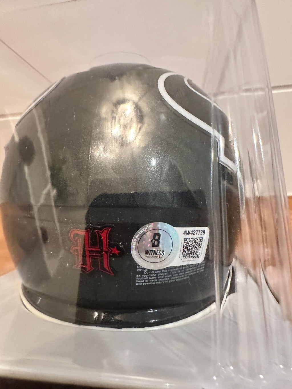 Azeez Al-Shaair Signed Houston Texans Mini Helmet – Beckett Witness COA