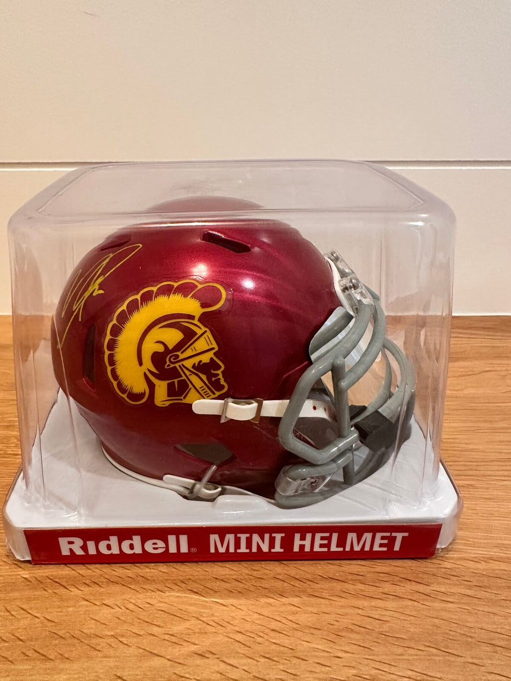 Makai Lemon Signed USC Trojans Riddell Mini Helmet — Prime Time COA