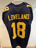 Colston Loveland Signed Michigan Wolverines #18 Navy Custom Jersey XL JSA