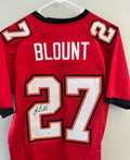 LeGarrette Blount Signed Buccaneers Custom Jersey #27 — Leaf Witnessed COA