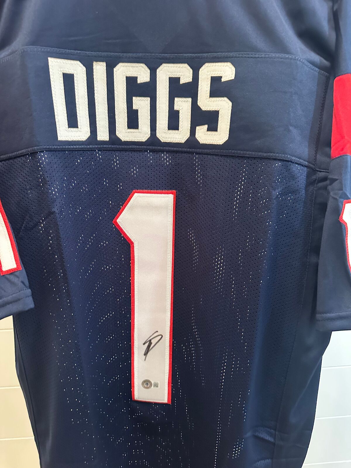 Stefon Diggs Signed New England Patriots #1 Jersey – Beckett Witnessed