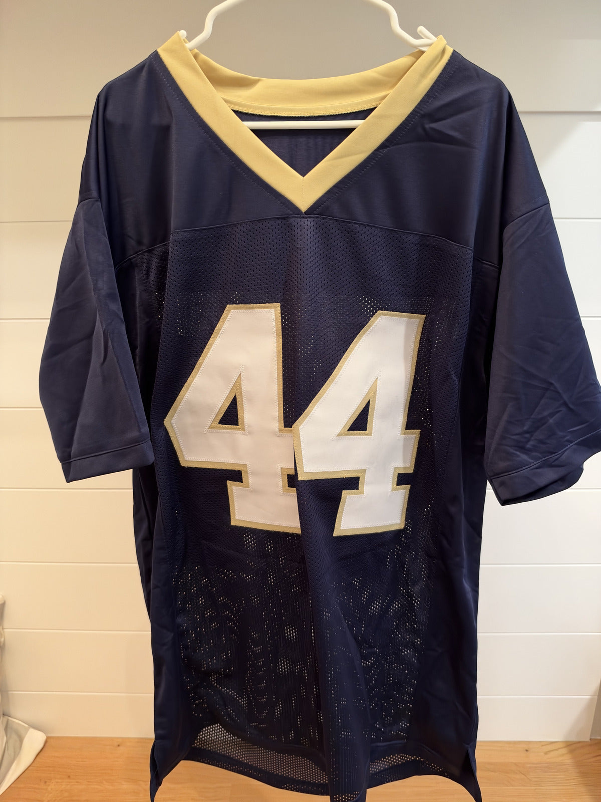 Marc Edwards Signed Notre Dame #44 Navy Custom Jersey Go Irish Inscription JSA