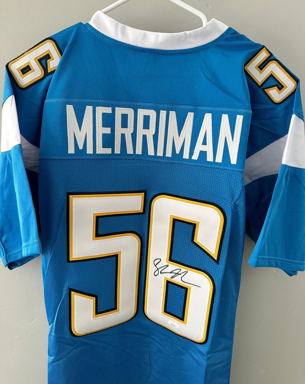 Shawne Merriman Signed Chargers Jersey #56 – JSA Witness Authenticated