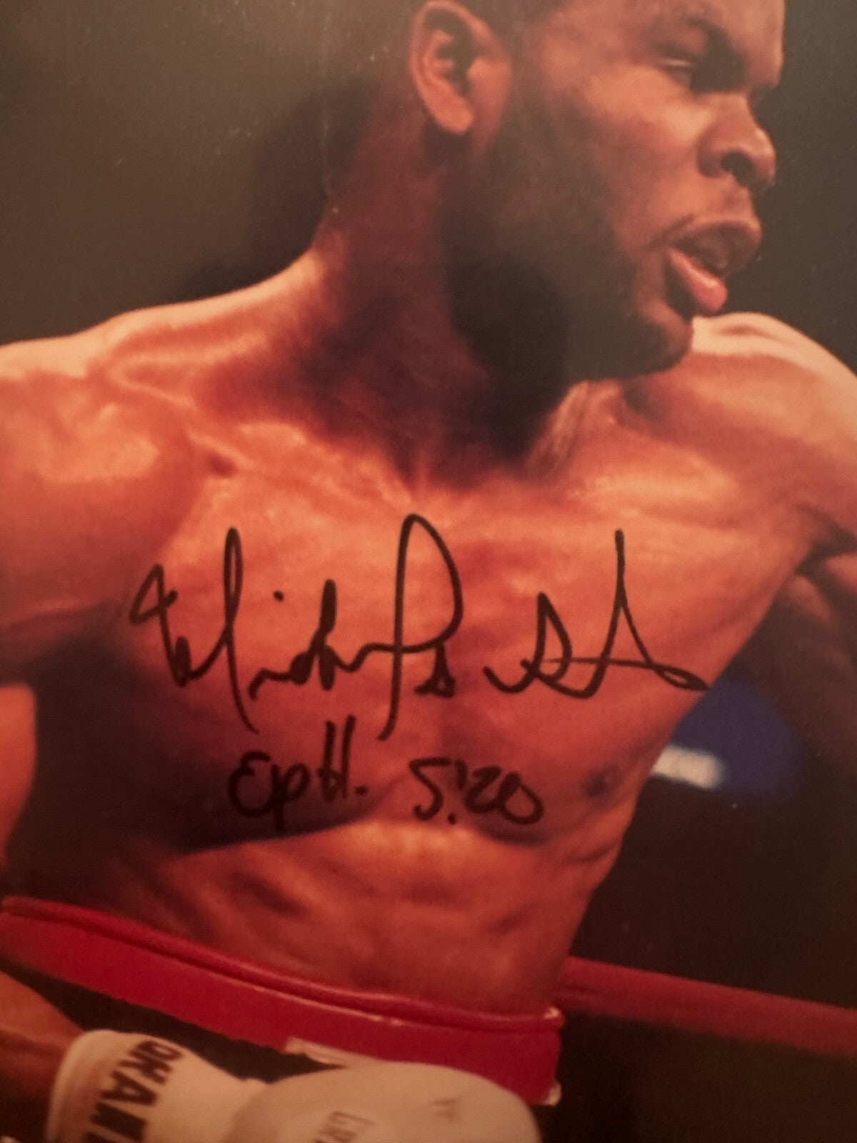 Michael Grant Autographed Boxing 8x10 Photo – Eph. 5:20 – No COA