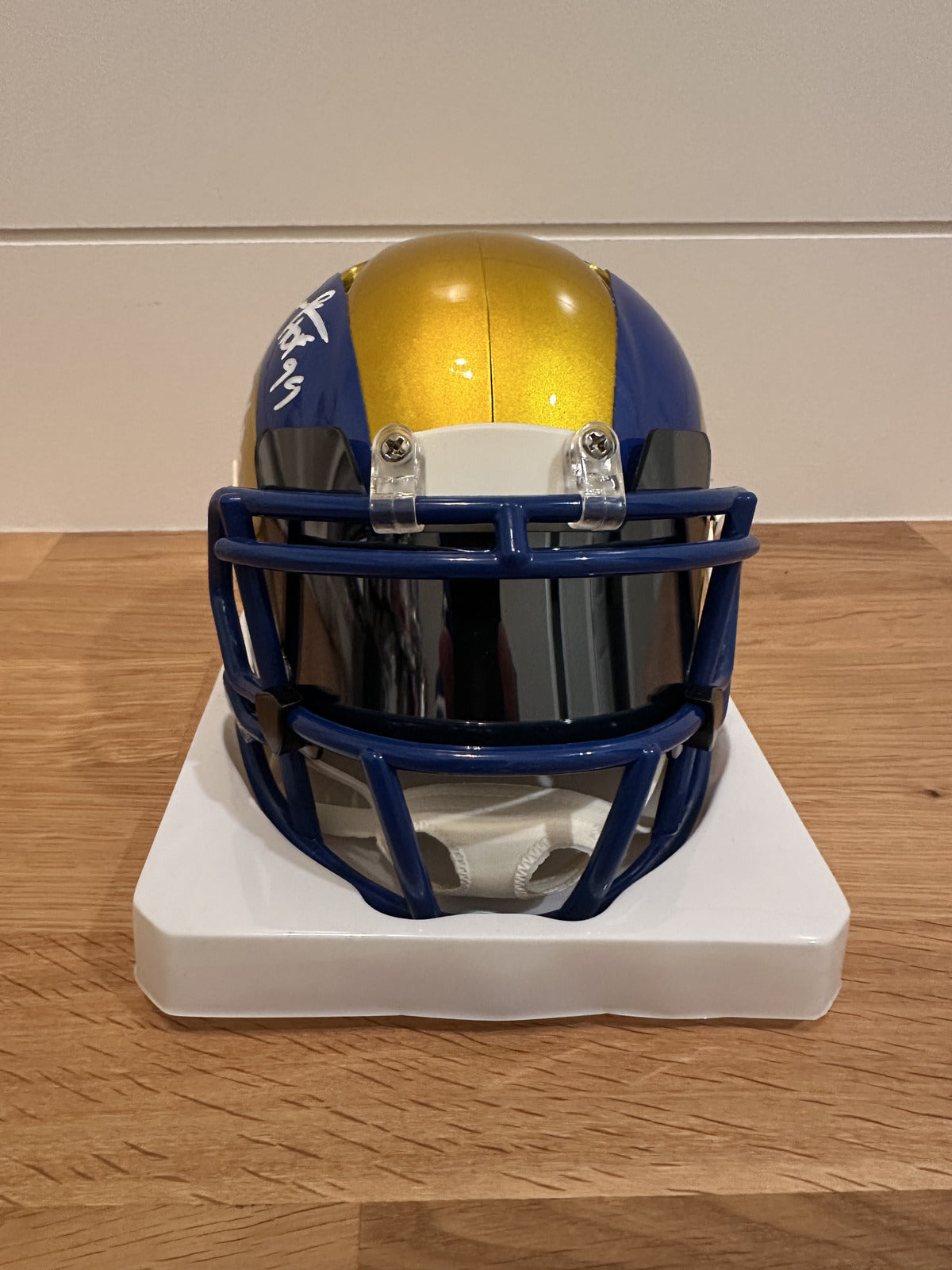 Eric Dickerson / Marshall Faulk / Jerome Bettis Rams Triple Signed Mini Helmet –