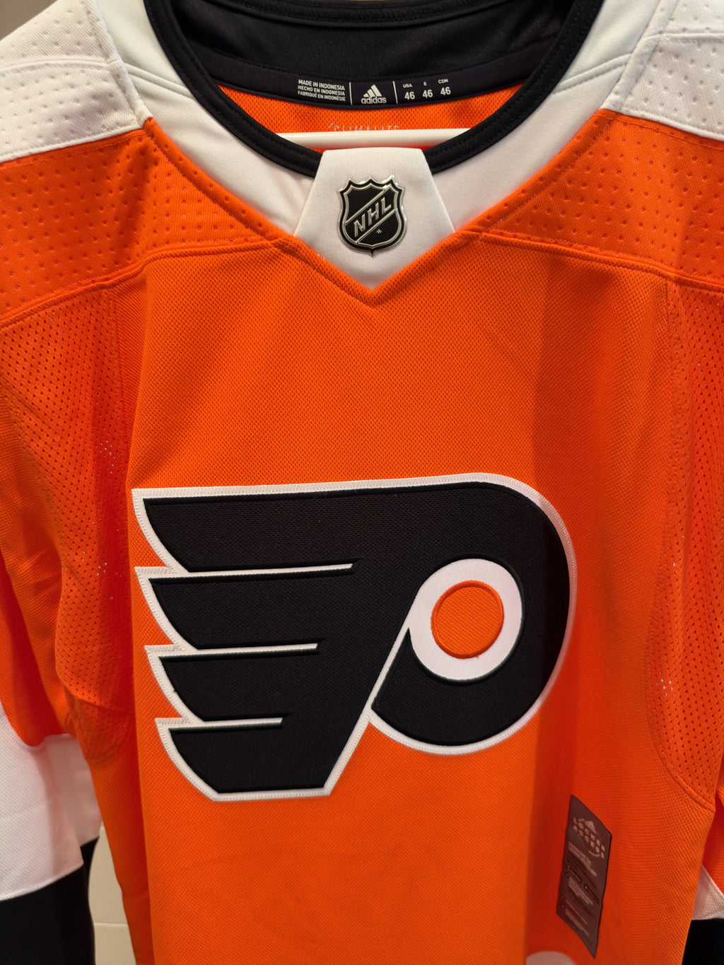 Philadelphia Flyers Orange Blank Adidas Climalite Hockey Jersey Size 46 NWT