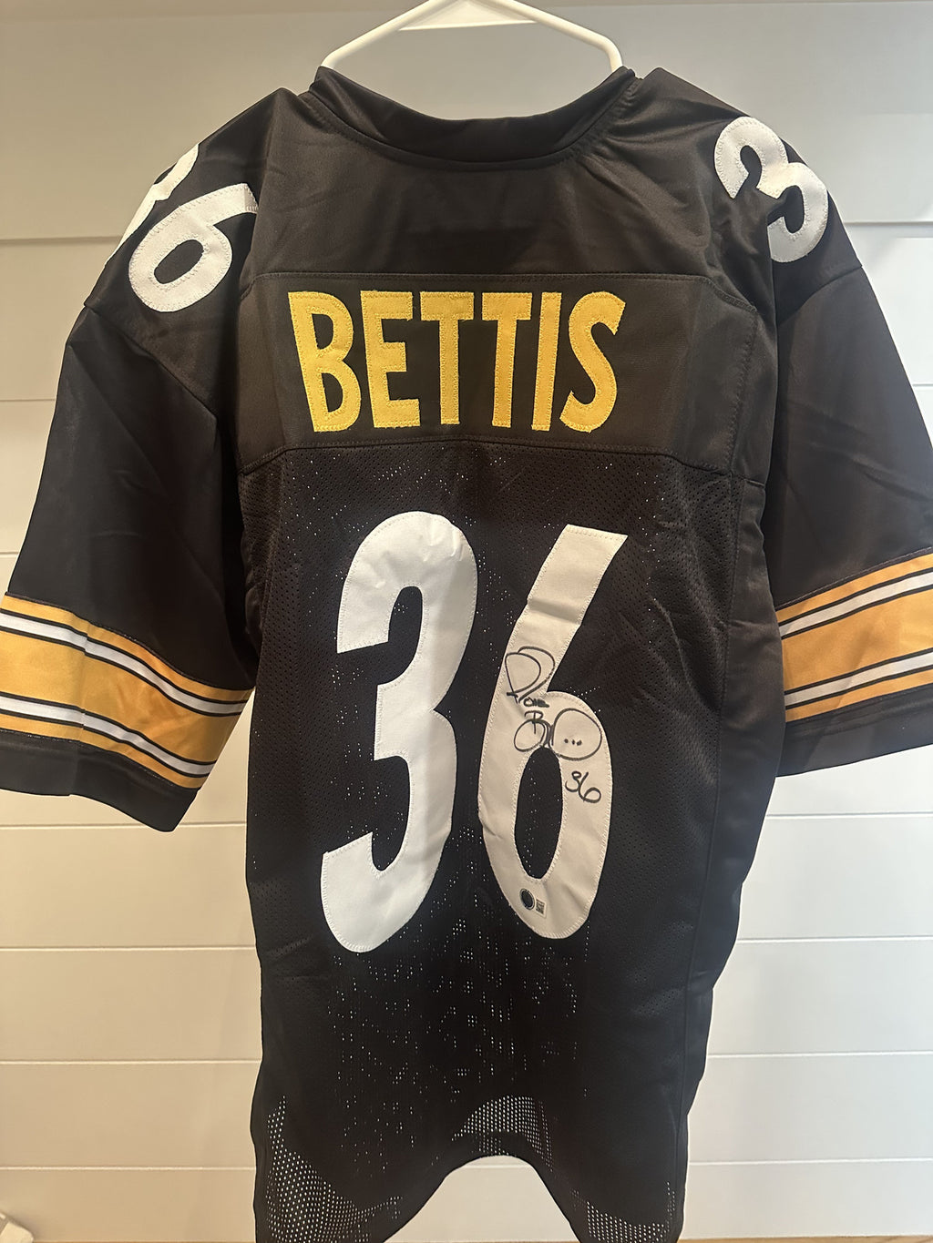 Jerome Bettis Signed Steelers Black Custom Jersey #36 XL Beckett Witnessed