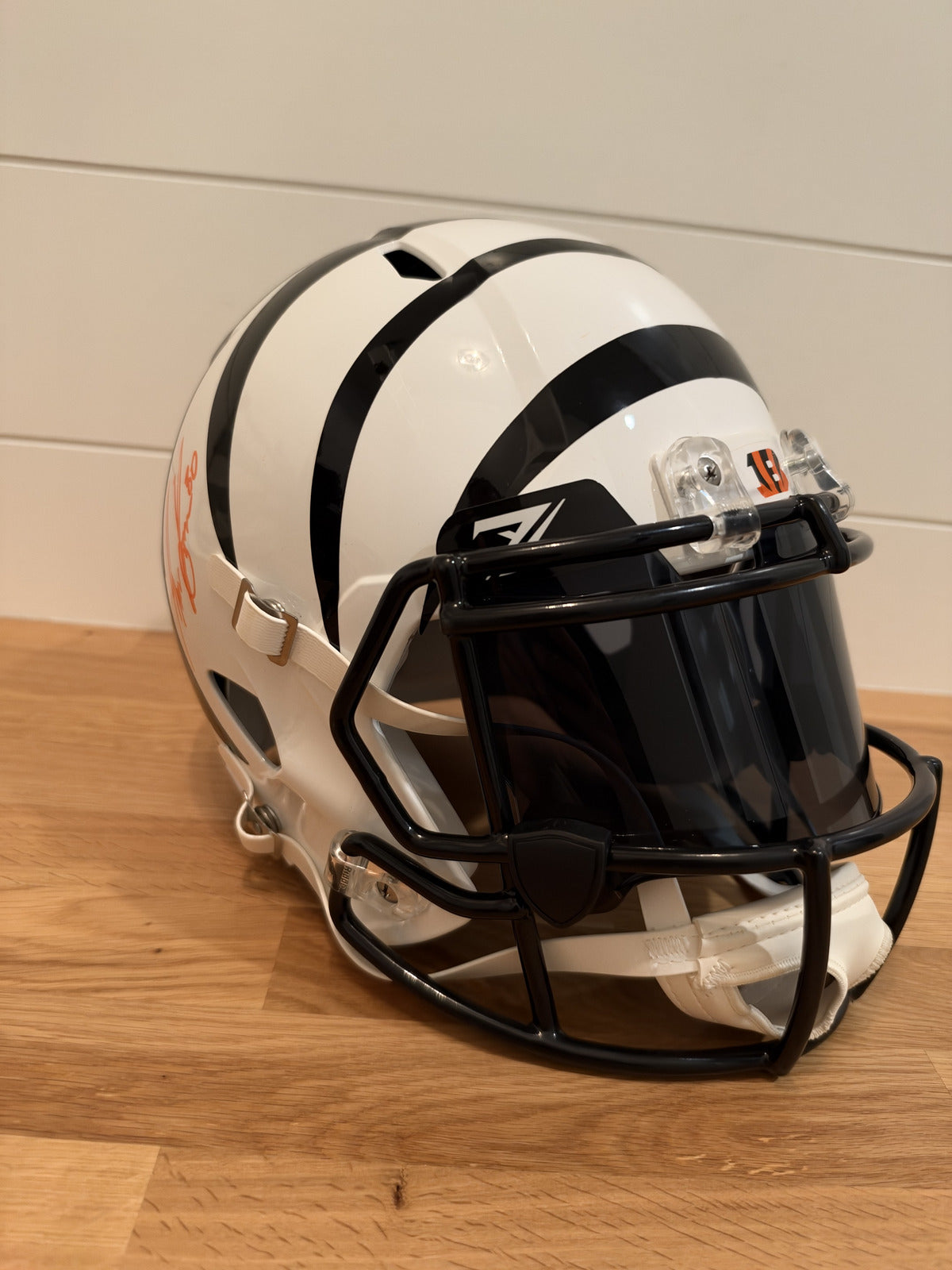 Chase Brown Signed Bengals White Full Size Speed Replica Helmet Beckett Visor