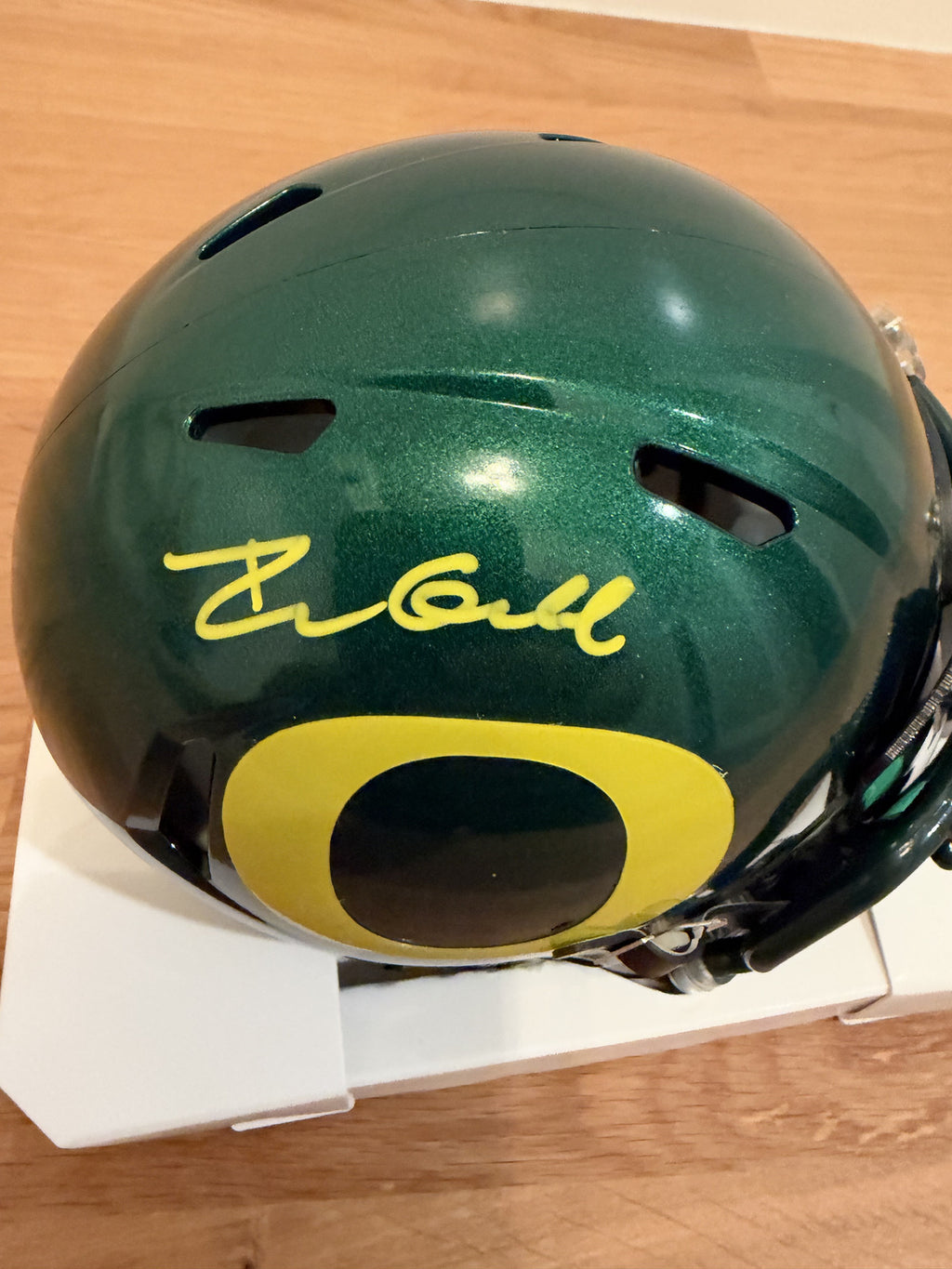 Dillon Gabriel Signed Oregon Ducks Green Speed Mini Helmet Visor Beckett