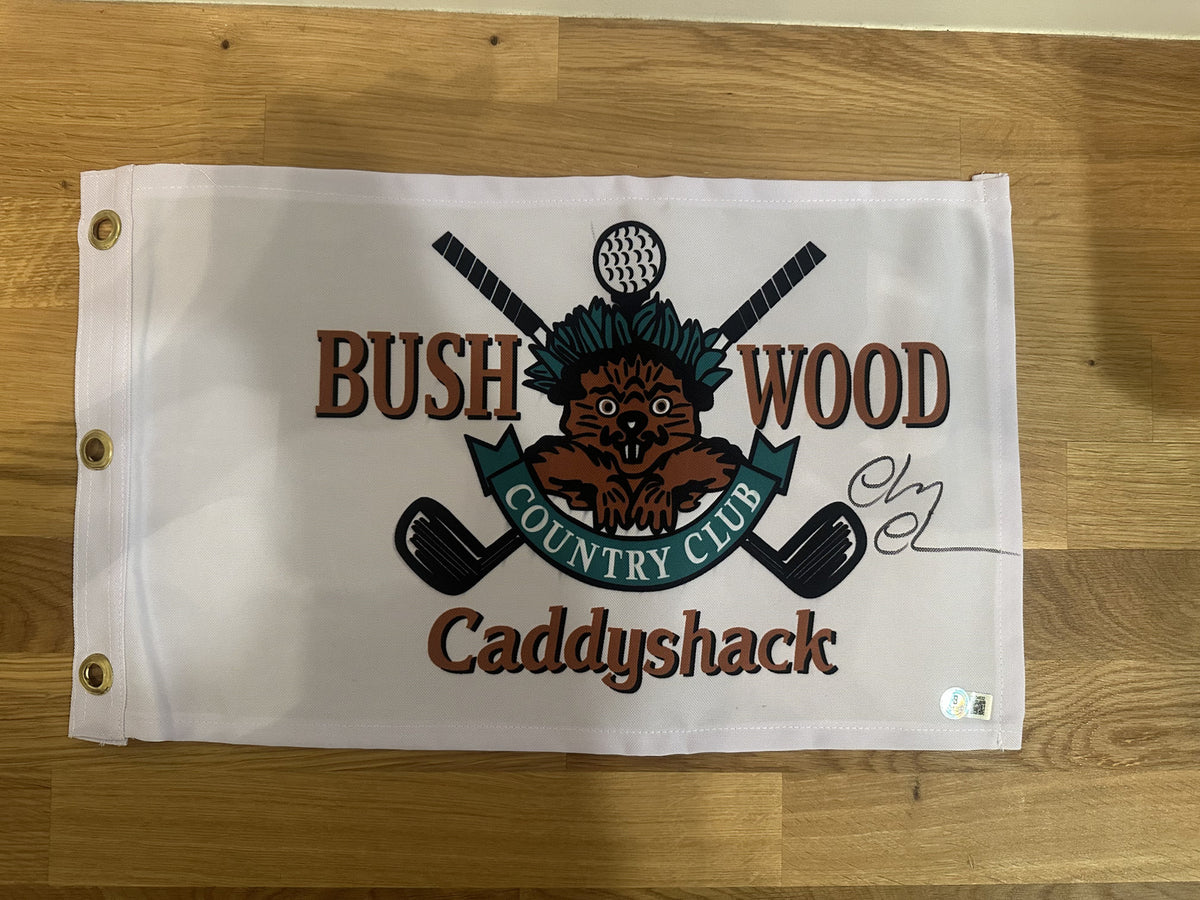 Chevy Chase Signed Caddyshack Bushwood Country Club Golf Flag Beckett BAS