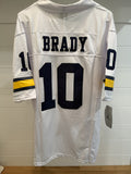 Tom Brady Michigan Wolverines #10 White Stitched Jersey Large With Tags Unsigned