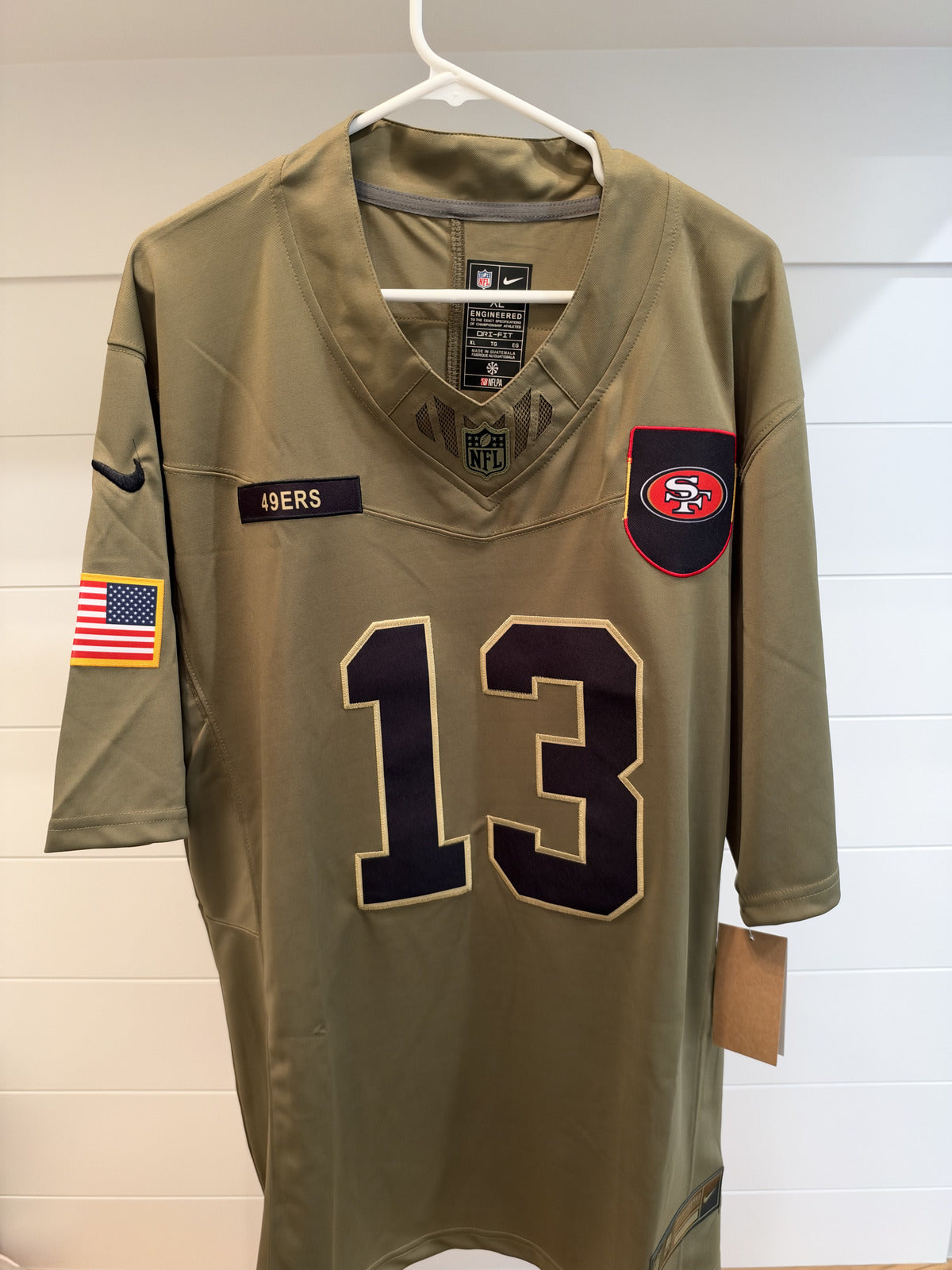 Brock Purdy San Francisco 49ers #13 Olive Football Jersey XL With Tags Unsigned