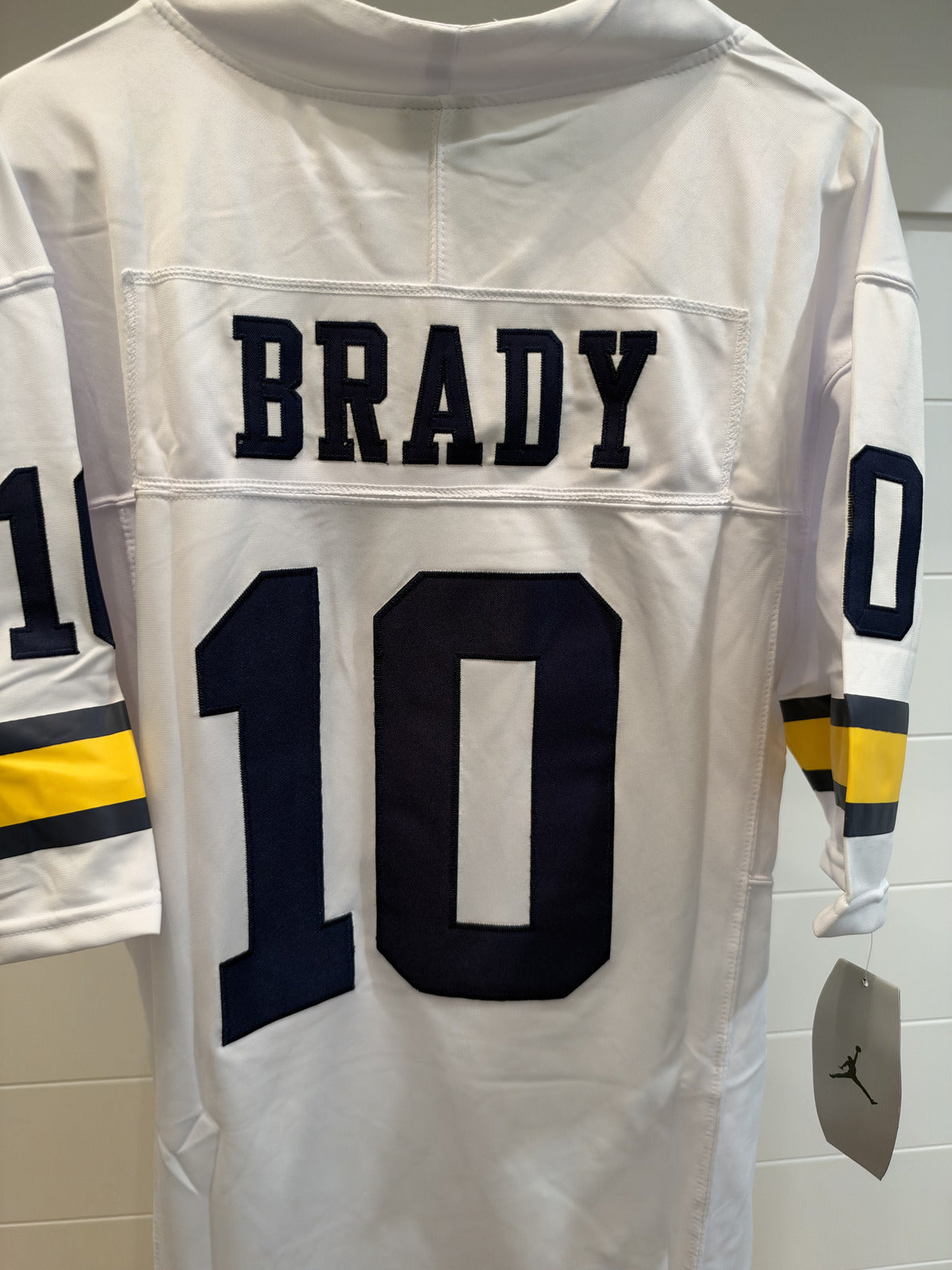 Tom Brady Michigan Wolverines #10 White Stitched Jersey Large With Tags Unsigned