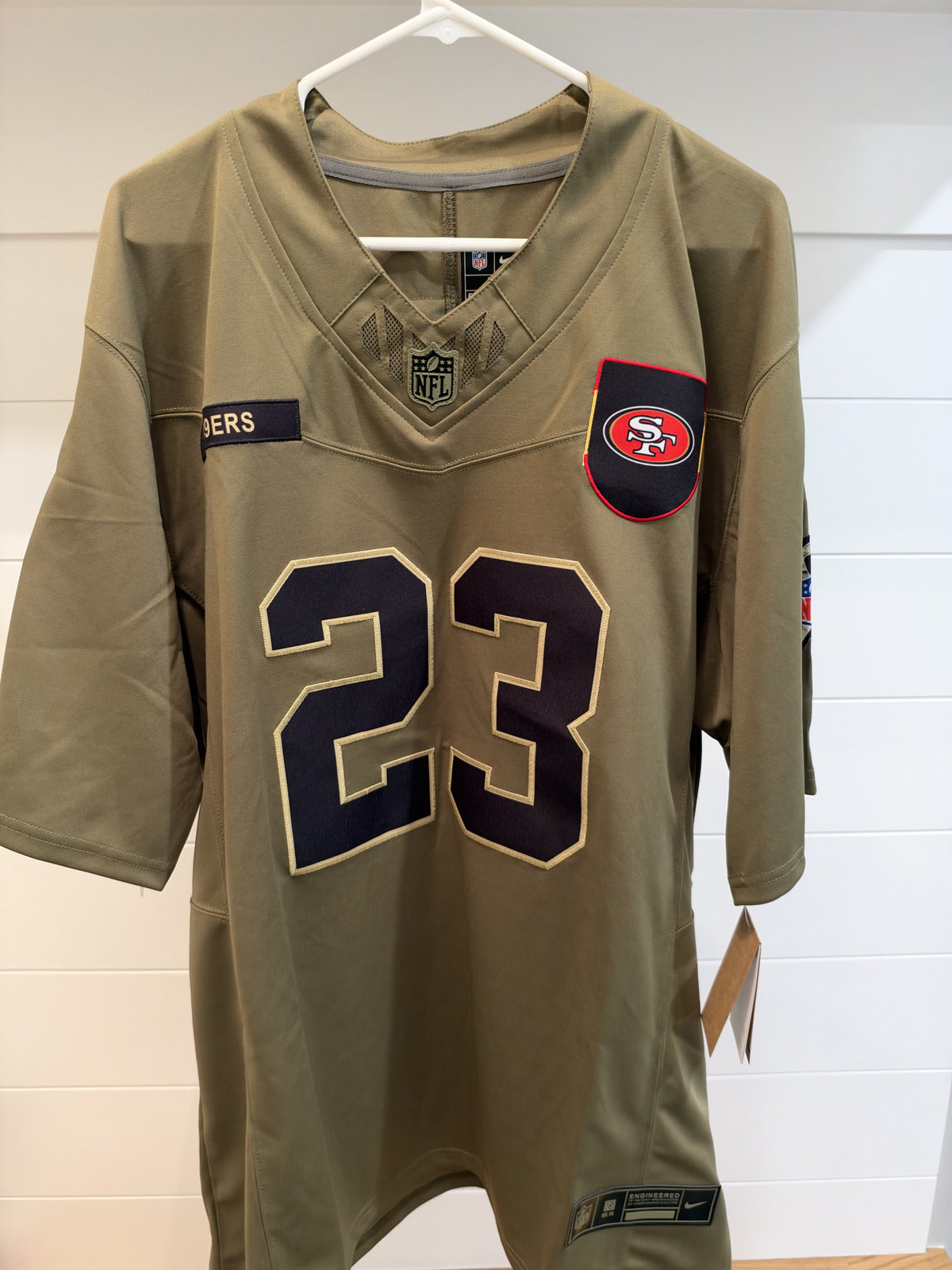 Christian McCaffrey 49ers #23 Olive Stitched Football Jersey XL With Tags