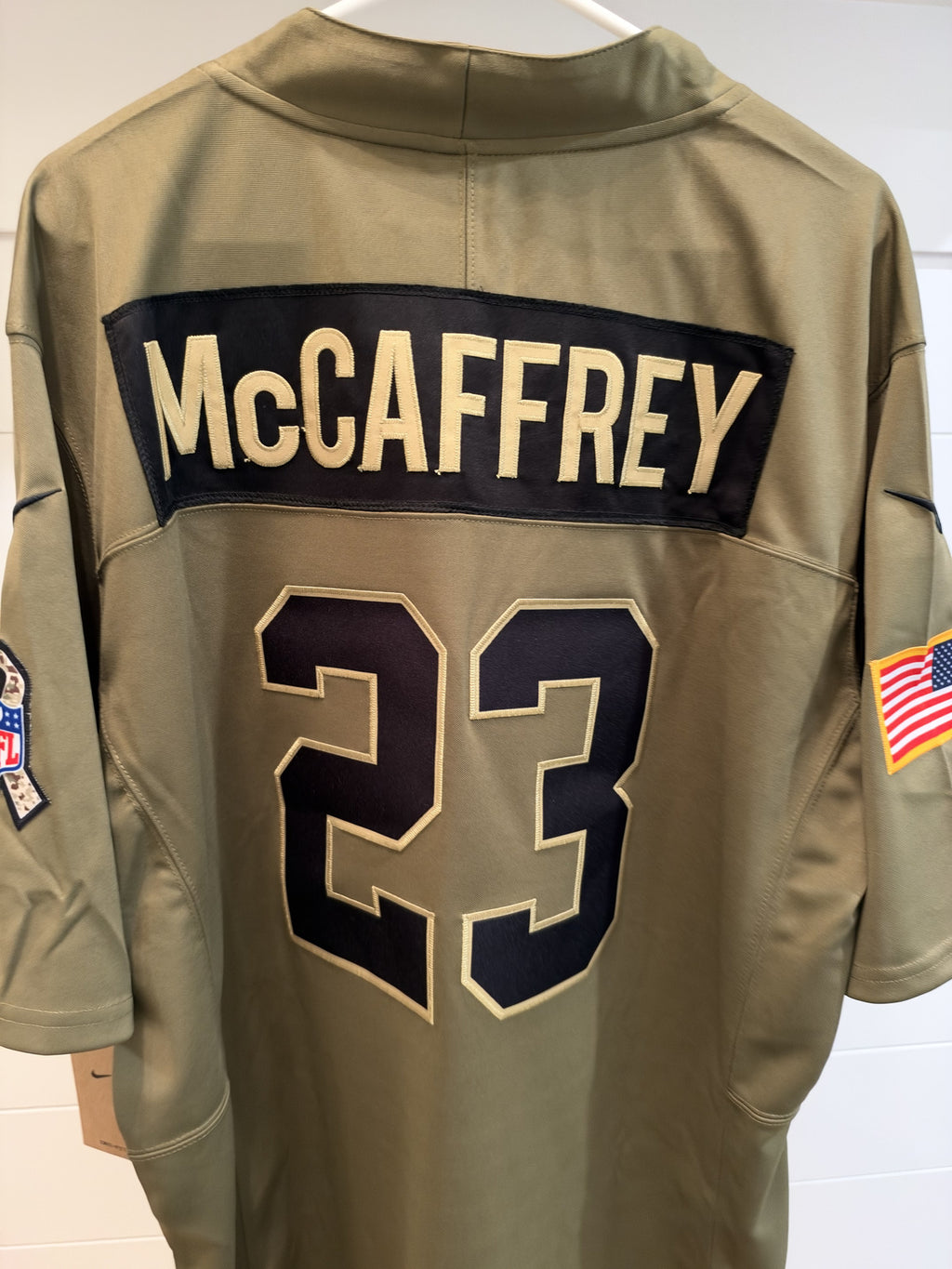 Christian McCaffrey 49ers #23 Olive Stitched Football Jersey XL With Tags
