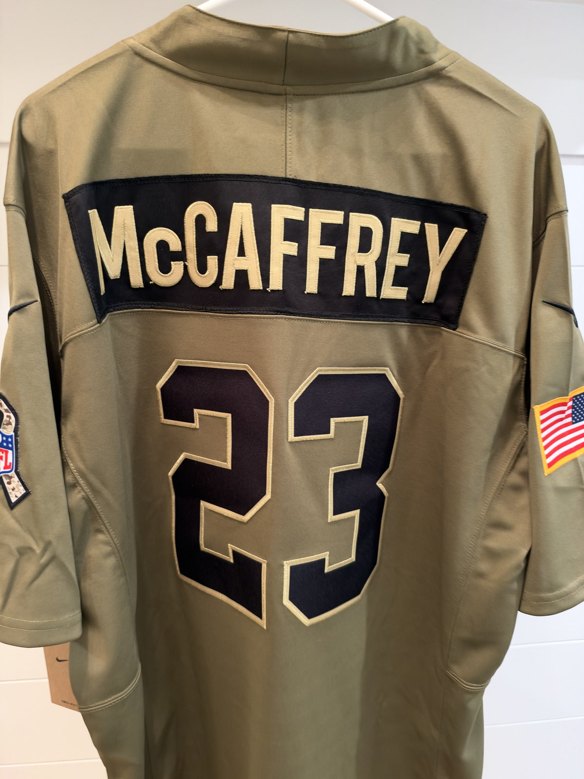Christian McCaffrey 49ers #23 Olive Stitched Football Jersey XL With Tags