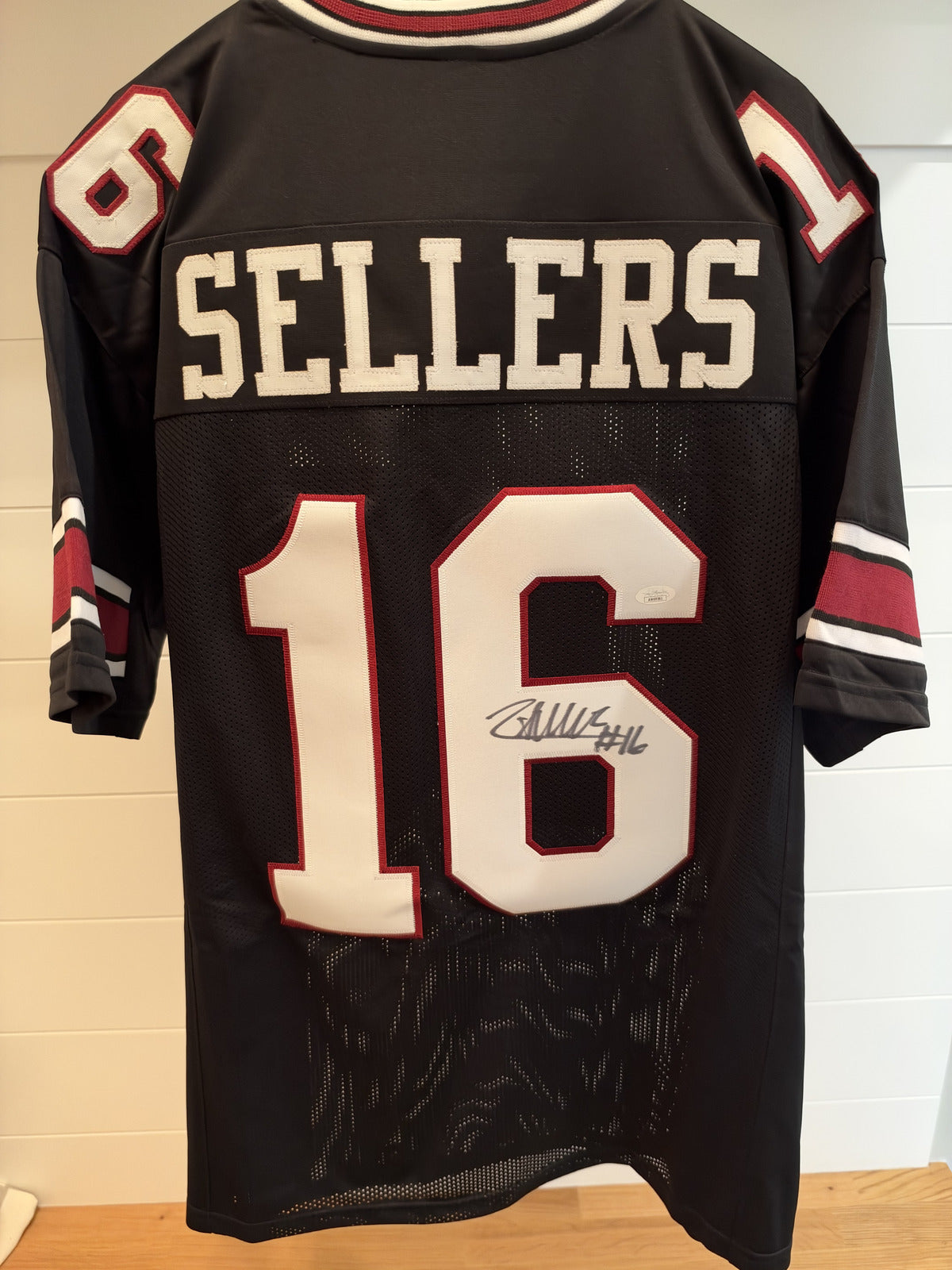 LaNorris Sellers Signed South Carolina Gamecocks #16 Black Custom Jersey JSA