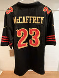 Christian McCaffrey 49ers #23 Black Faithful Stitched Jersey XL With Tags