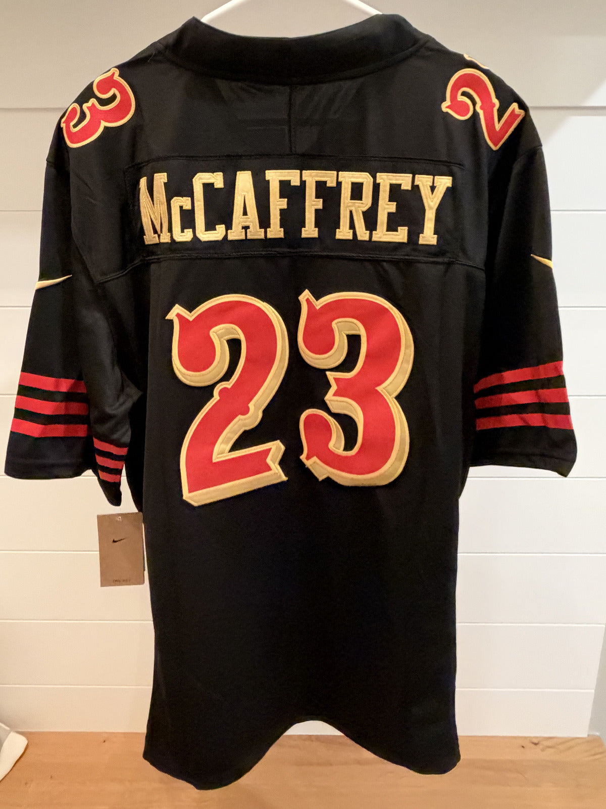 Christian McCaffrey 49ers #23 Black Faithful Stitched Jersey XL With Tags
