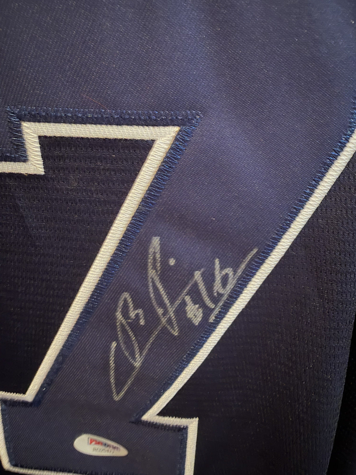 Cristian Pache Signed Braves Majestic Cool Base Jersey XL Navy PSA DNA COA